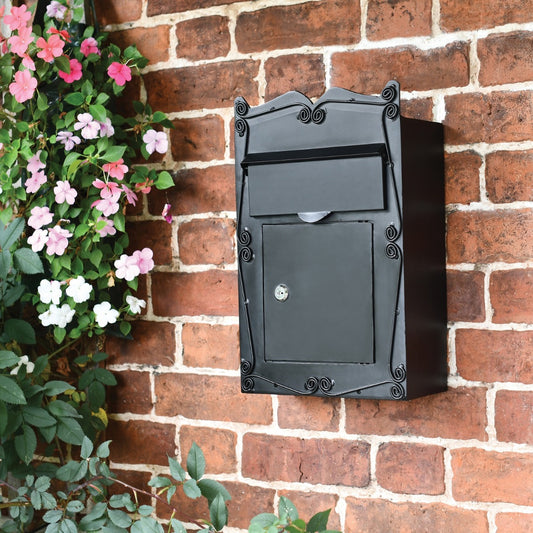Scroll Design Wall Mounted Post Box 