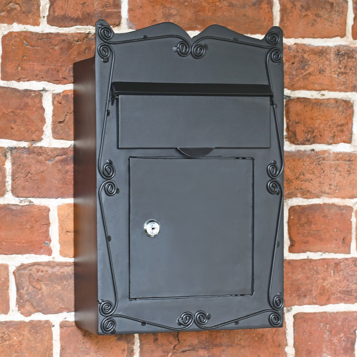 Scroll Design Wall Mounted Post Box on Wall 