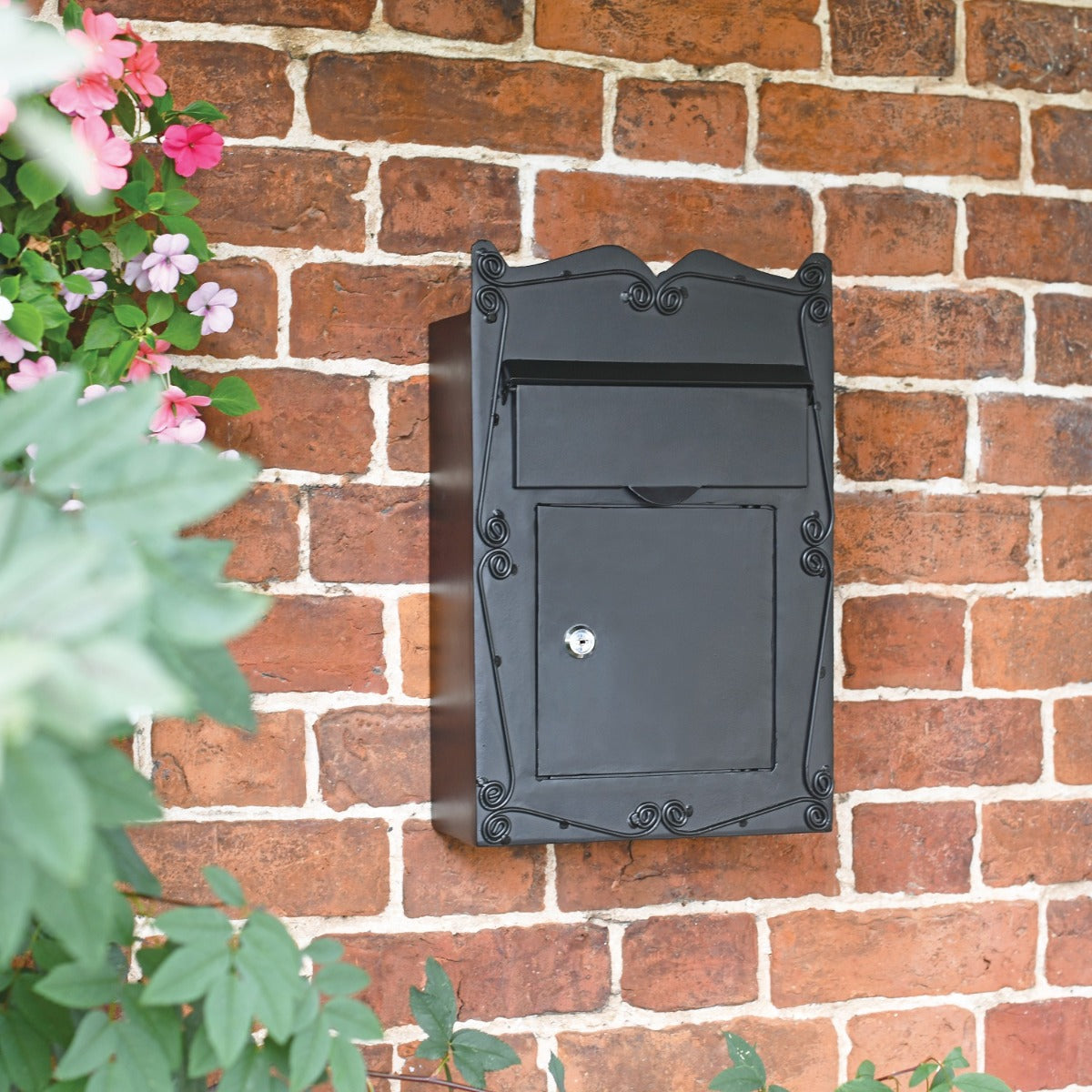 Scroll Design Wall Mounted Post Box in Situ 