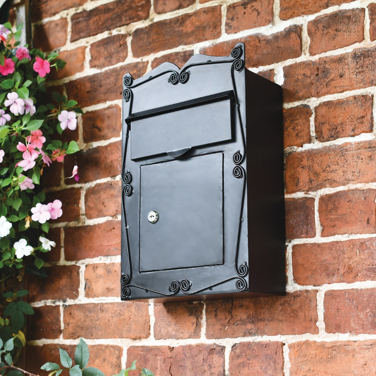 Wall Mounted Scroll Design Post Box on Wall 