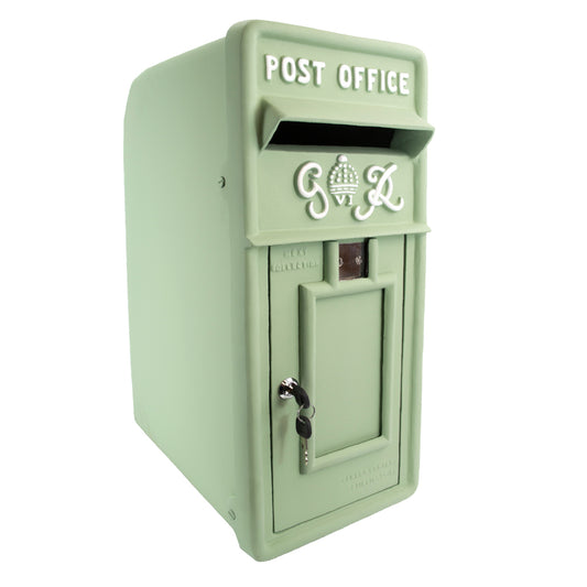 Green And White King George Post Box 
