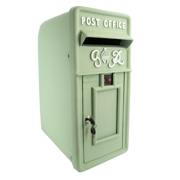 Green And White King George Post Box