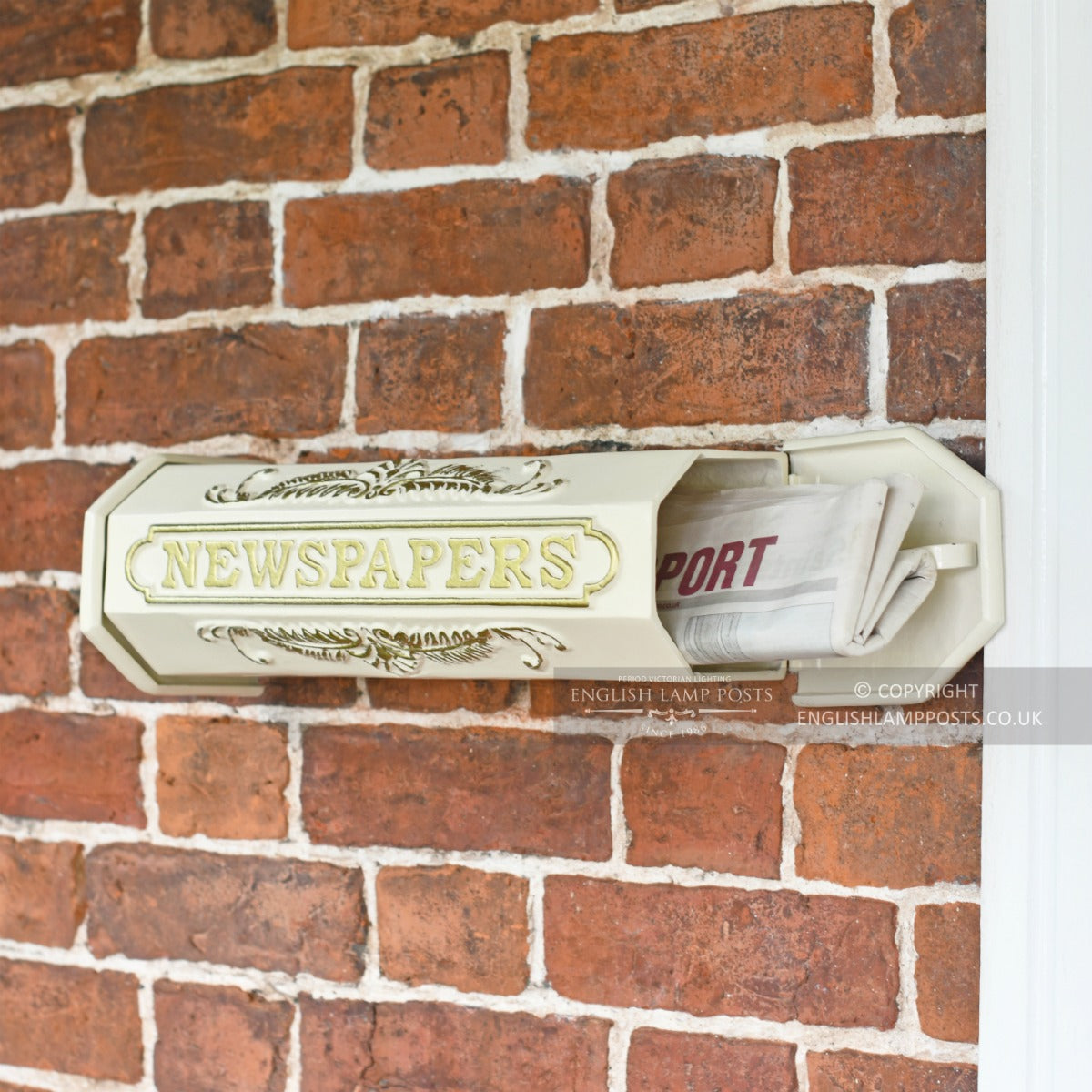 Cream "Elizabeth" Wall Mounted Newspaper Holder