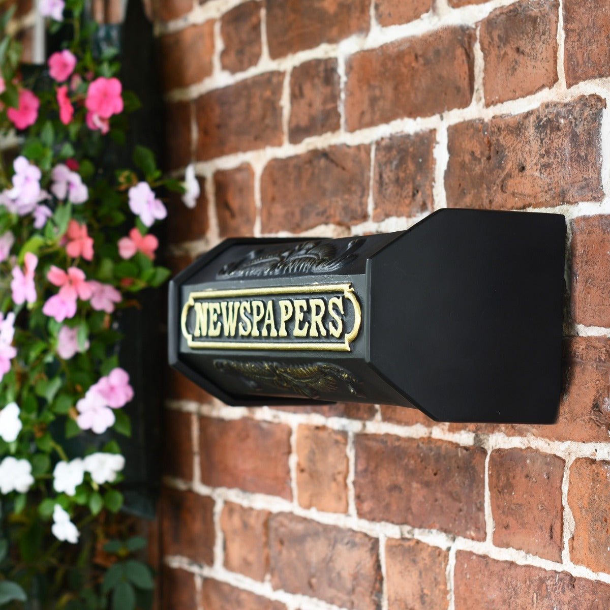 Side view of The Elizabeth Newspaper Holder in Situ 