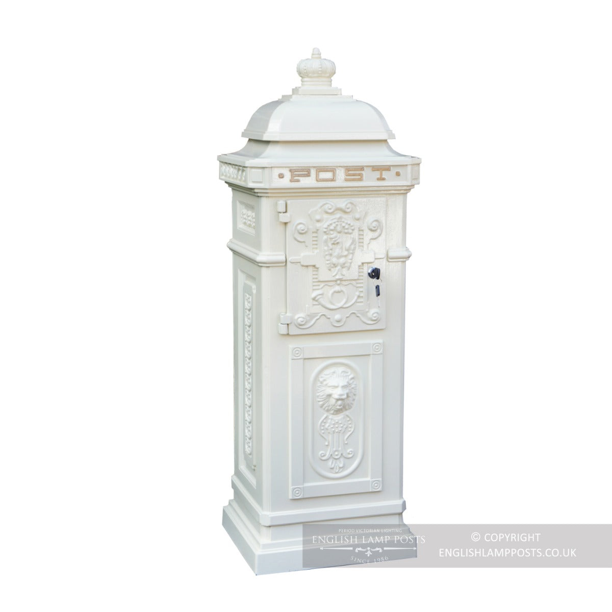 'The Lincoln' White Freestanding Pillar Box