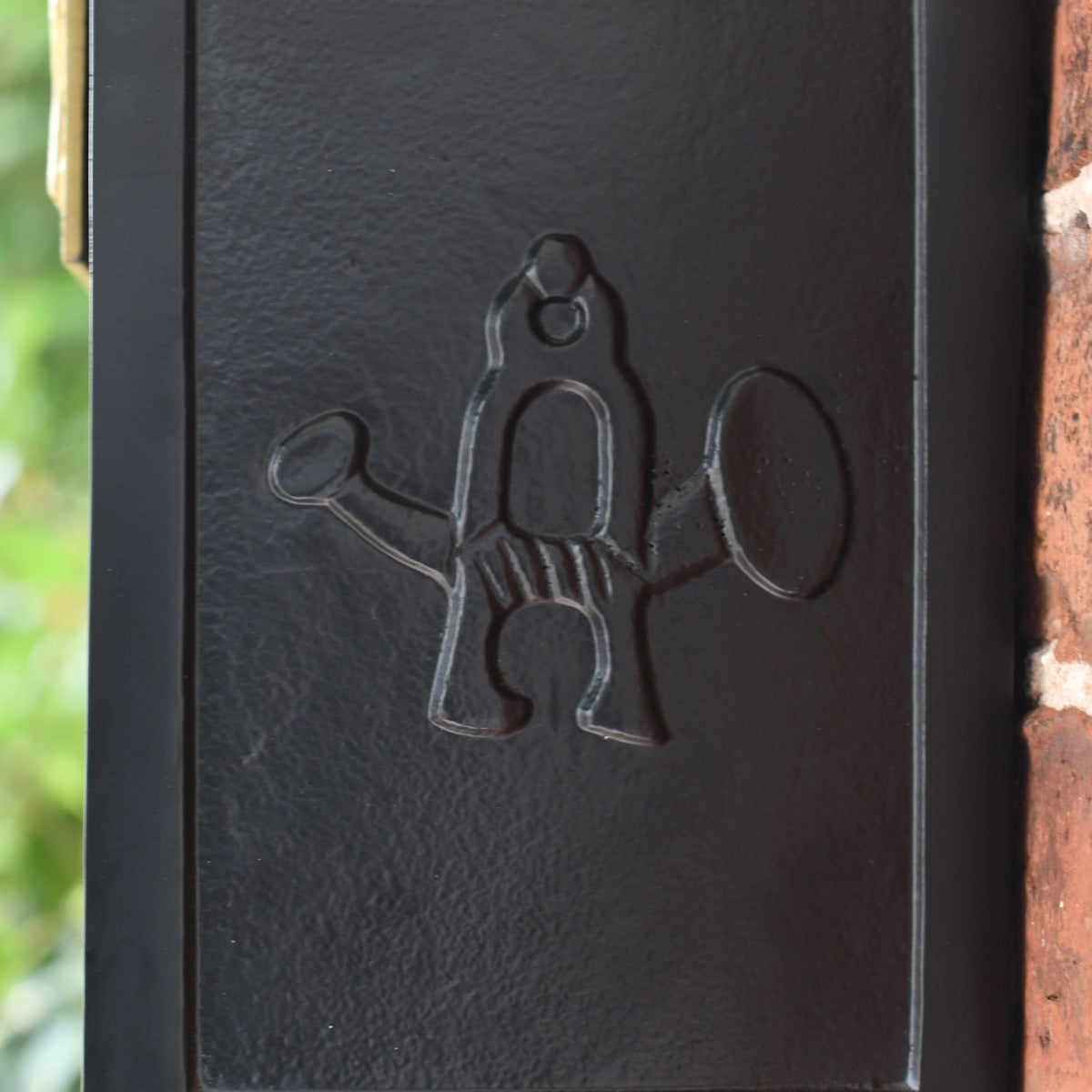 Close up of detailing on The Kensington Post Box 