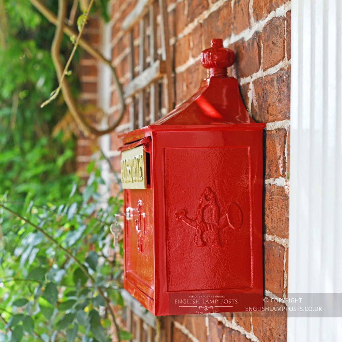The 'Kensington' Wall Mounted Post Box In Red