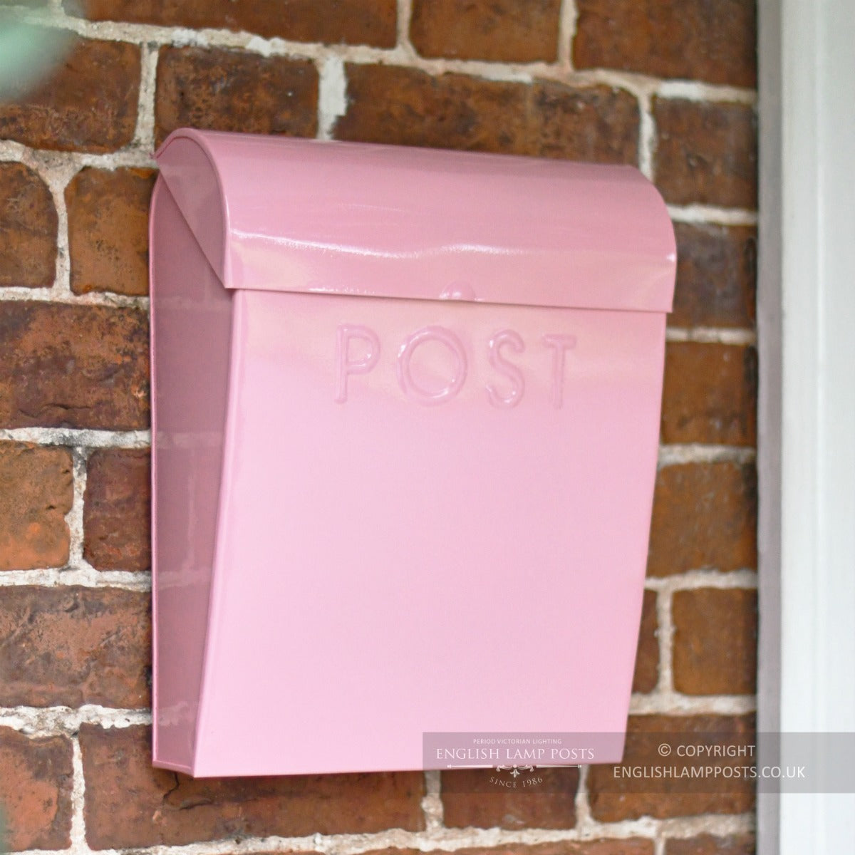 Baby Pink Contemporary Wall Mounted Post & Parcel Box