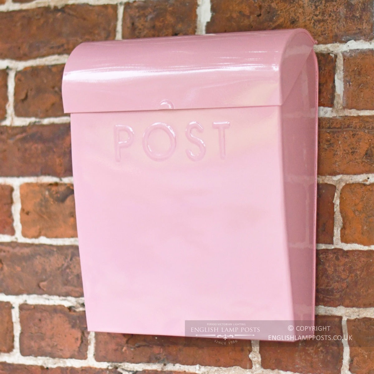 Baby Pink Contemporary Wall Mounted Post & Parcel Box