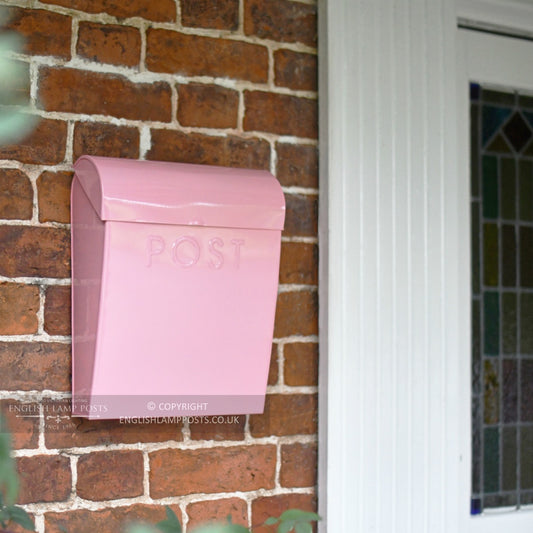 Baby Pink Contemporary Wall Mounted Post & Parcel Box