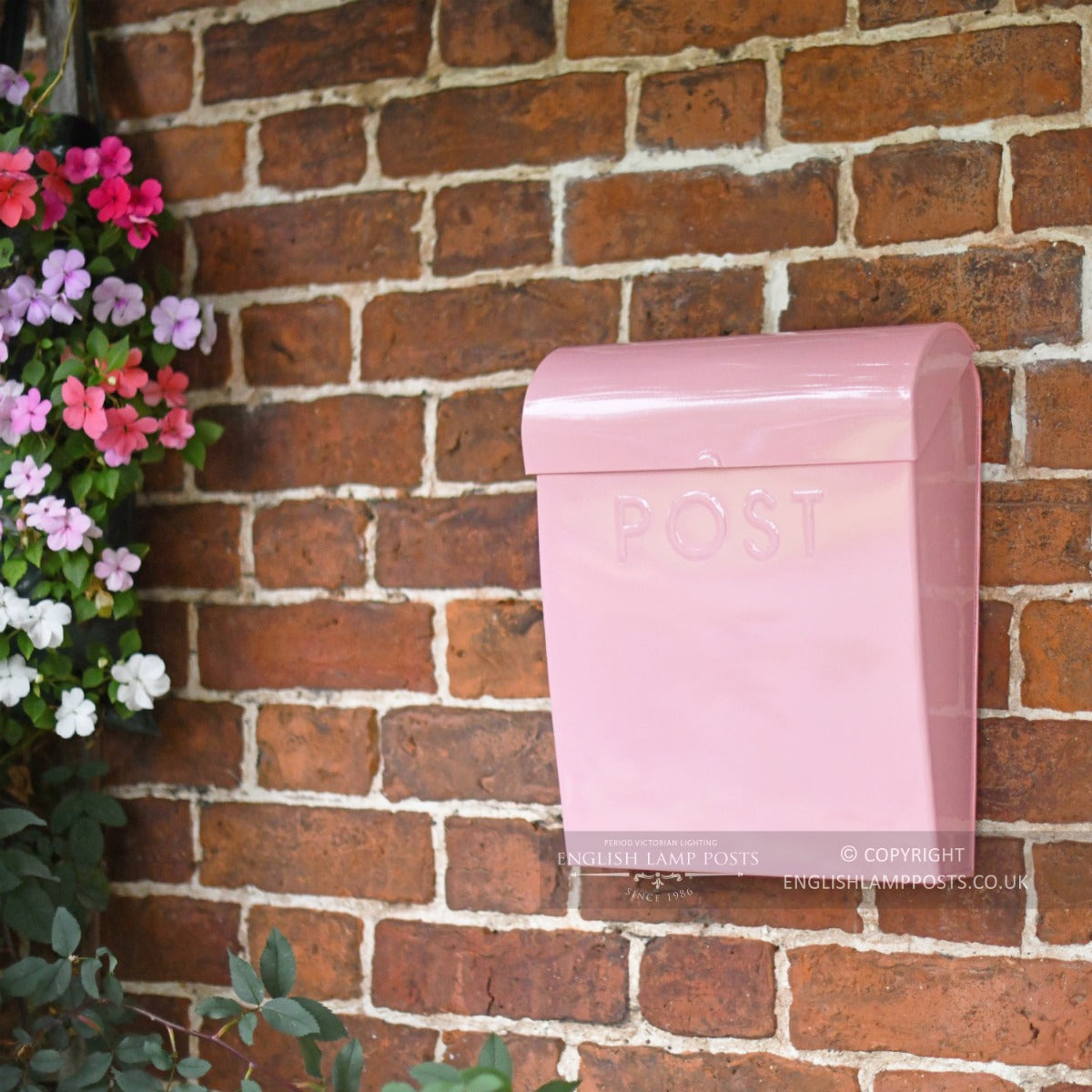 Baby Pink Contemporary Wall Mounted Post & Parcel Box