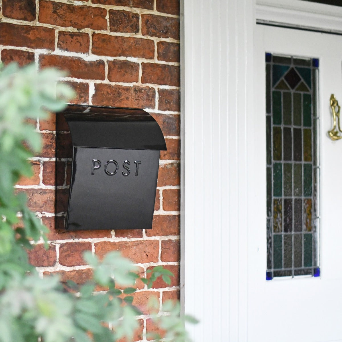 Modern Black Lockable Wall Mounted Post Box 