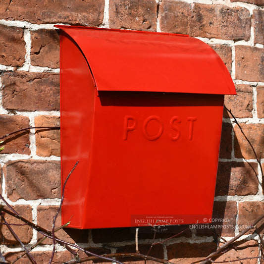 The Red Lockable 'Montcour' Modern Post Box