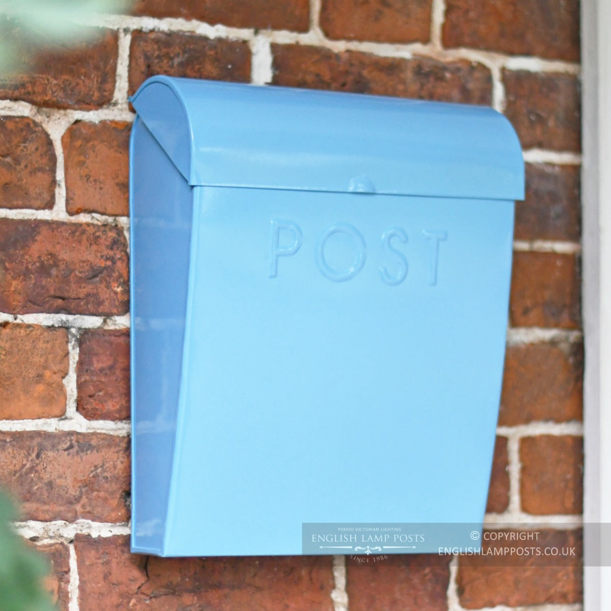 Baby Blue Contemporary Wall Mounted Post & Parcel Box