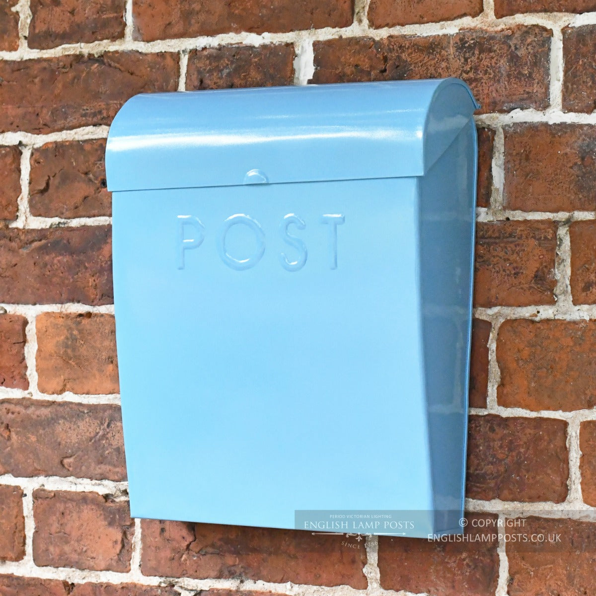 Baby Blue Contemporary Wall Mounted Post & Parcel Box