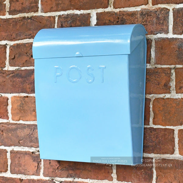 Baby Blue Contemporary Wall Mounted Post & Parcel Box
