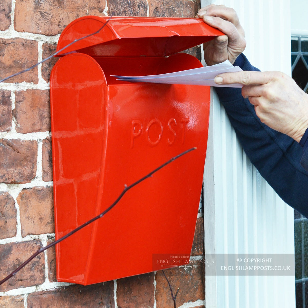 Red Contemporary Wall Mounted Post & Parcel Box