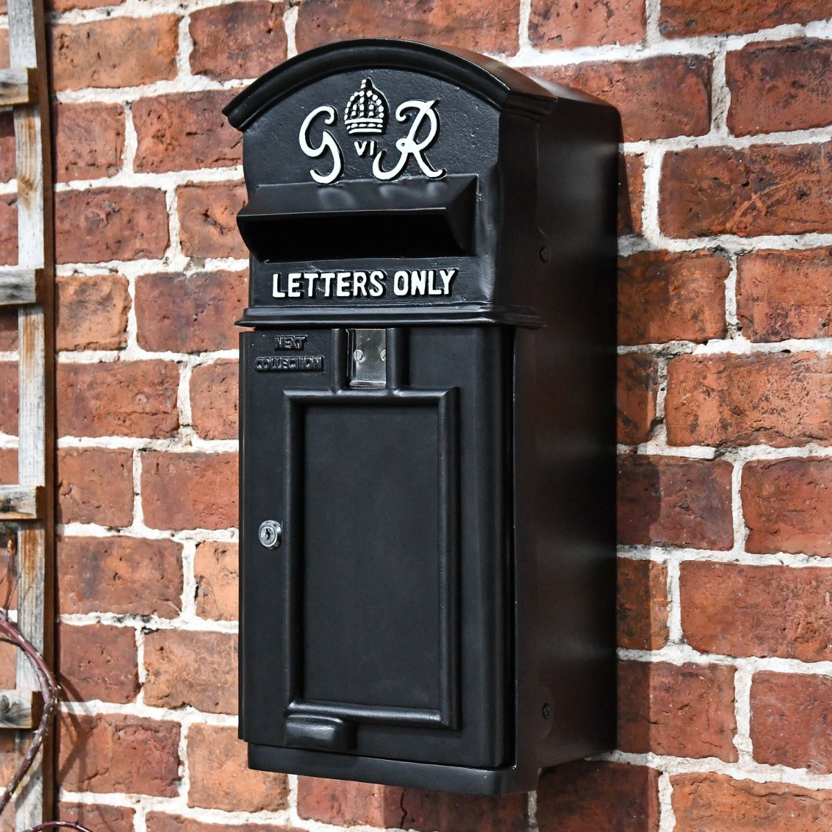 Black 'George Rex' Wall Mounted Period Post Box 
