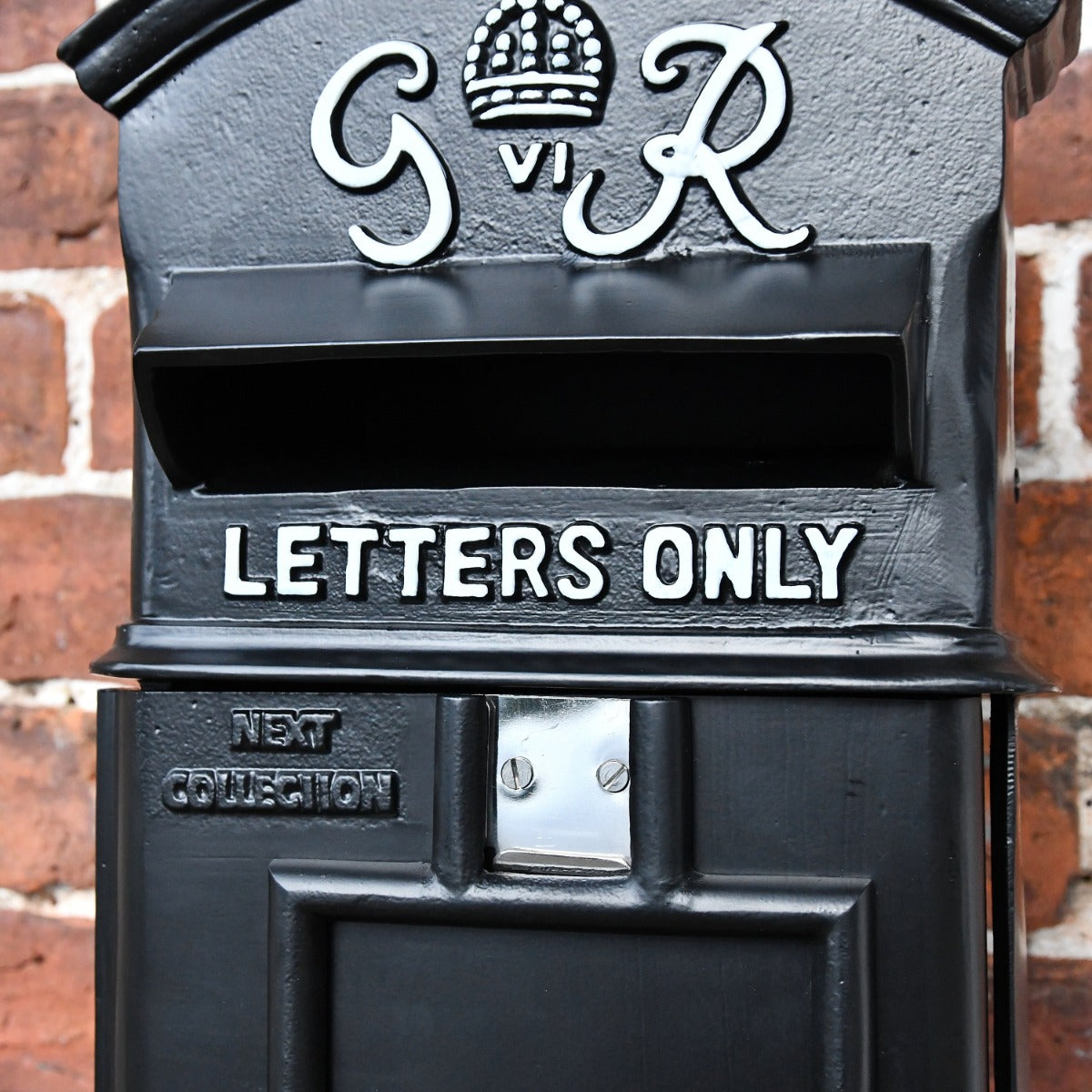 Black 'George VI' Wall Mounted Slim Period Post Box