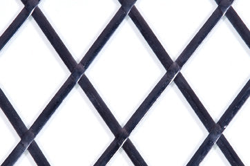 Lamp post glass lead pattern close up