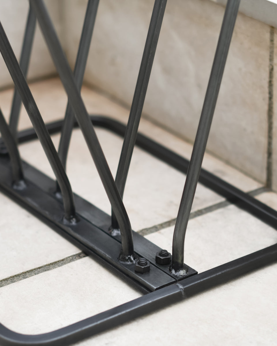 View of the fixings of the 'Lews' welly rack
