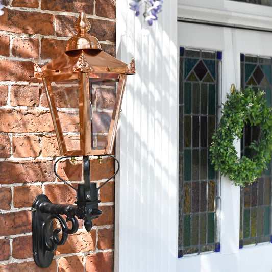 Outdoor porch lantern genuine copper