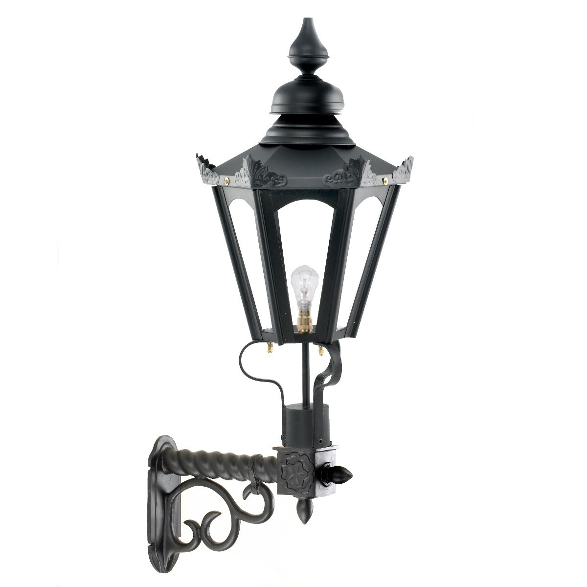 Medium Black Hexagonal Victorian Wall Light