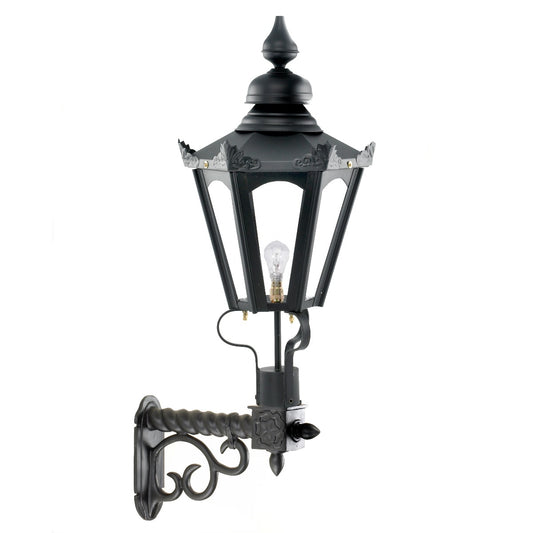 Large Black Hexagon Wall Light