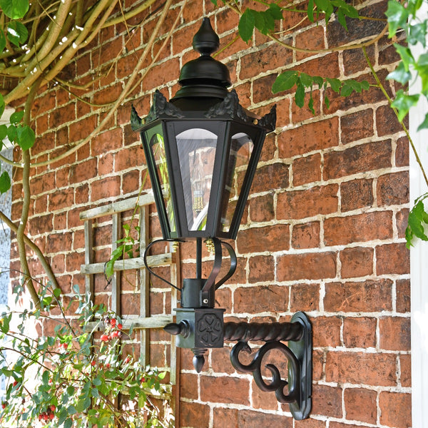 Medium Black Hexagonal Victorian Wall Light