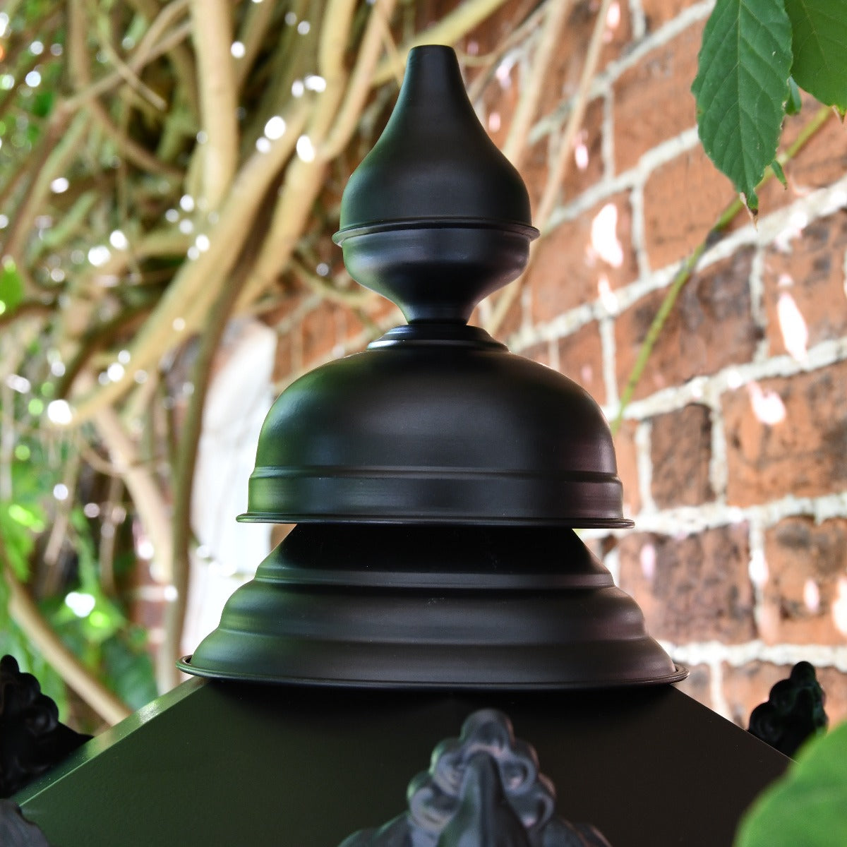 Medium Black Hexagon Wall Light Top Finial