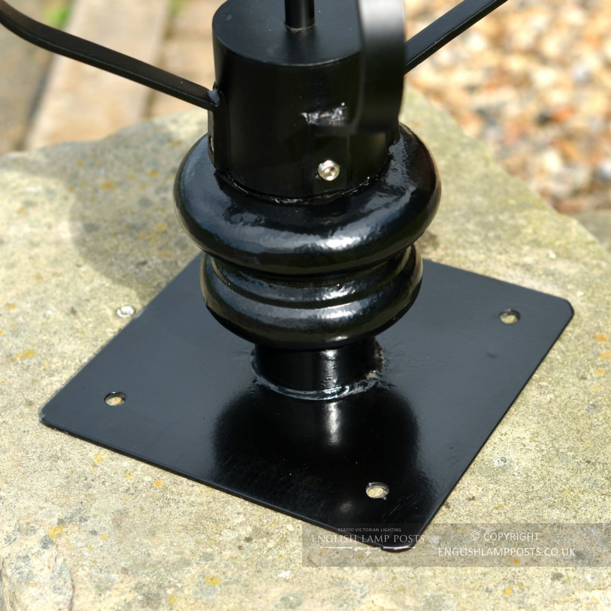 Black Victorian Lantern & Pillar Post Base Plate