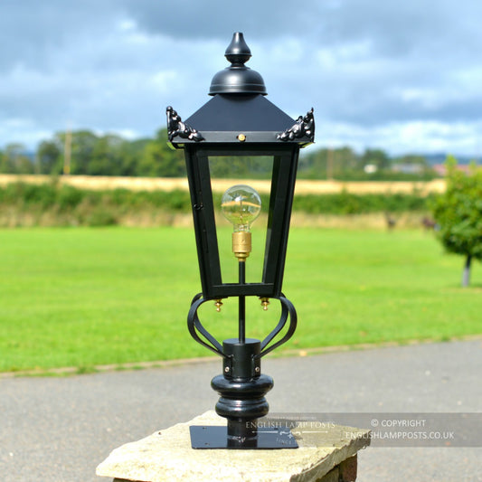 Black Victorian Lantern & Pillar Post