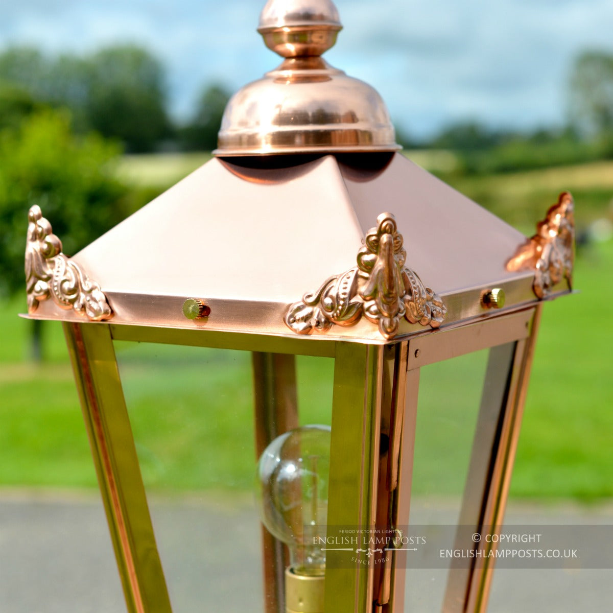 Victorian Copper Lantern & Pillar Post