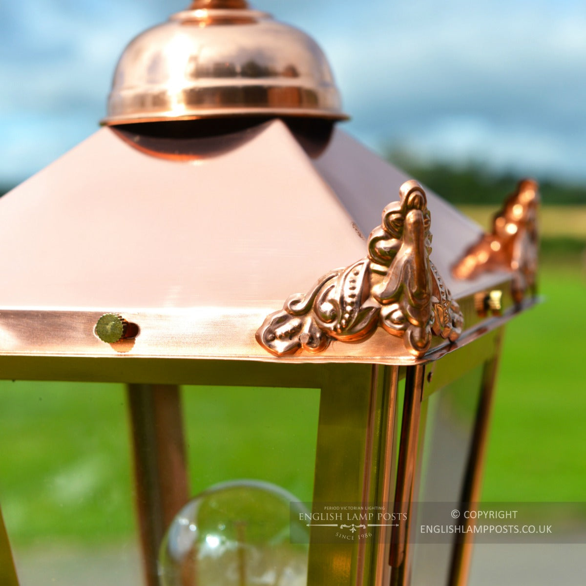 Victorian Copper Lantern & Pillar Post