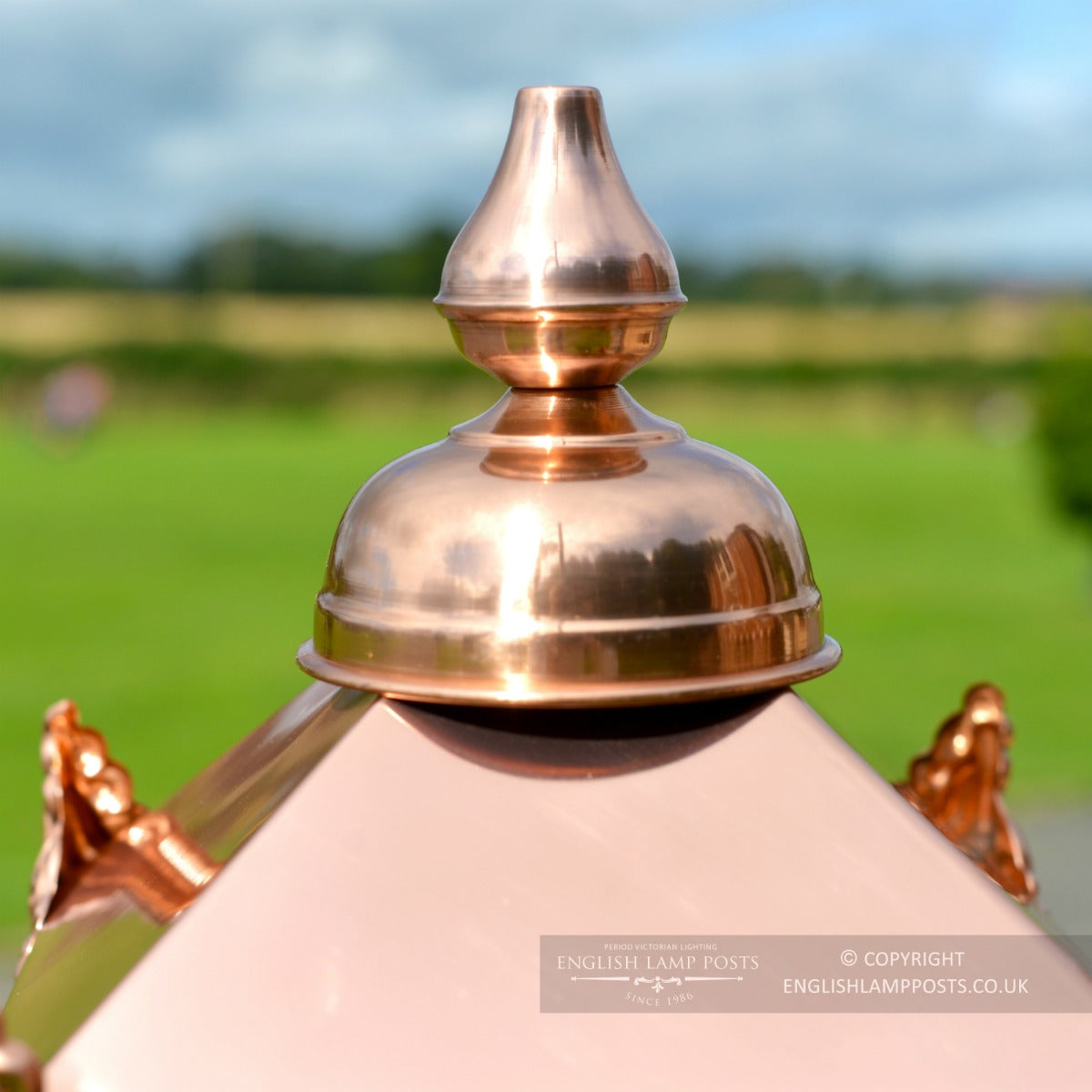 Victorian Copper Lantern & Pillar Post Top Finial