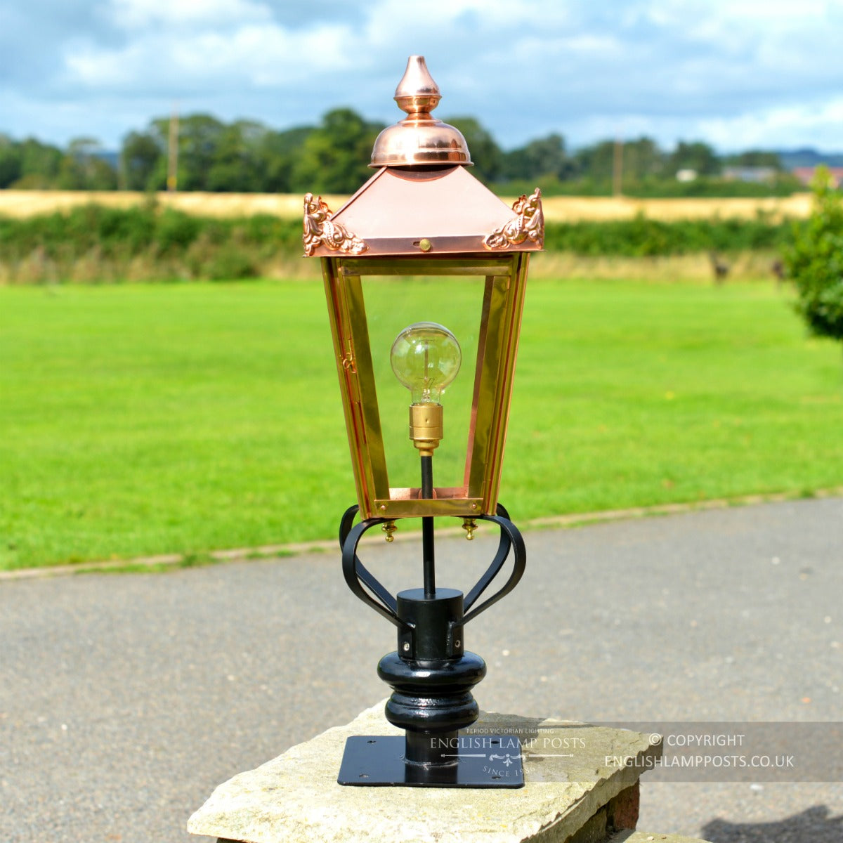 Victorian Copper Lantern & Pillar Post