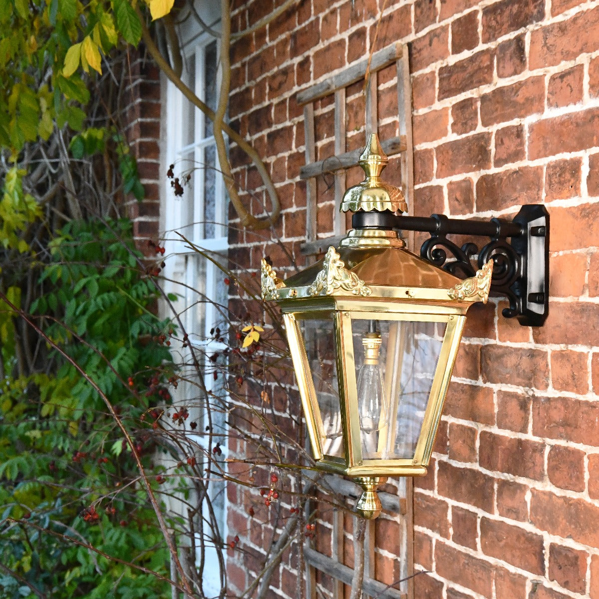 Brass Suspended Victorian Wall Lantern