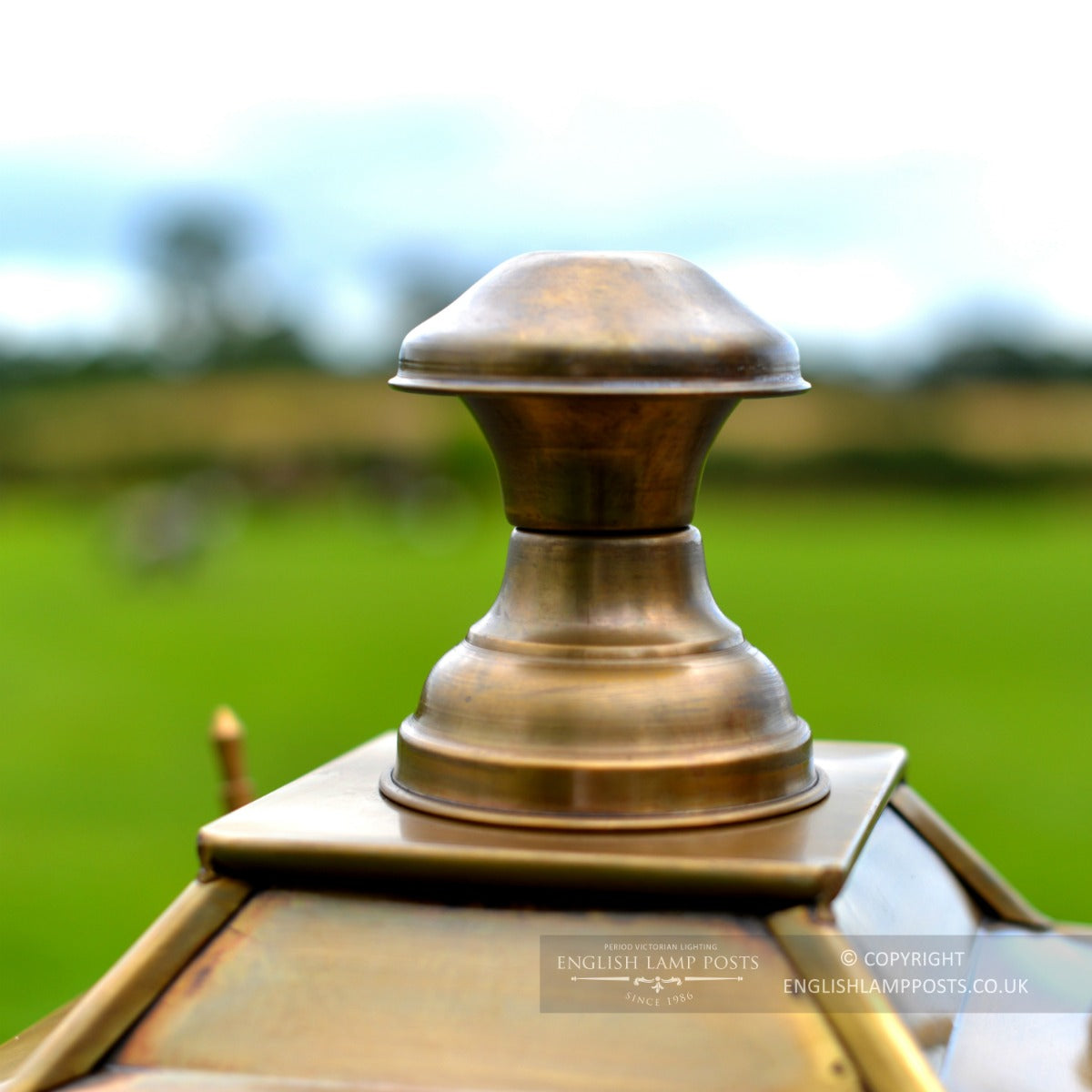 Antique Brass Canterbury Entrance Light Close Up