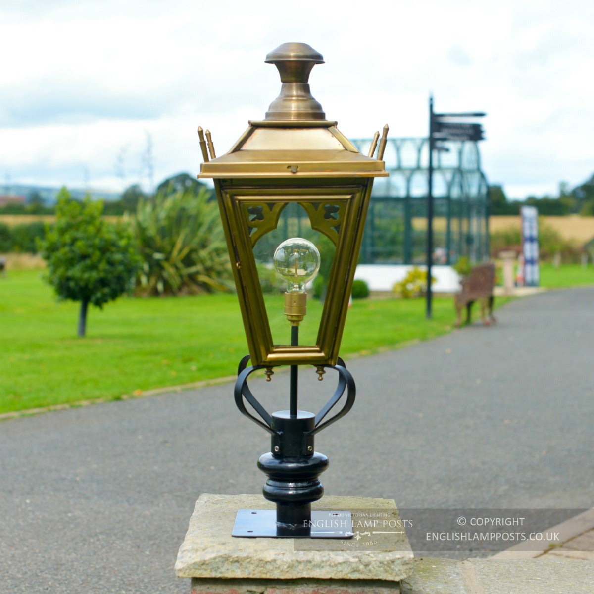 Antique Brass Canterbury Entrance Light