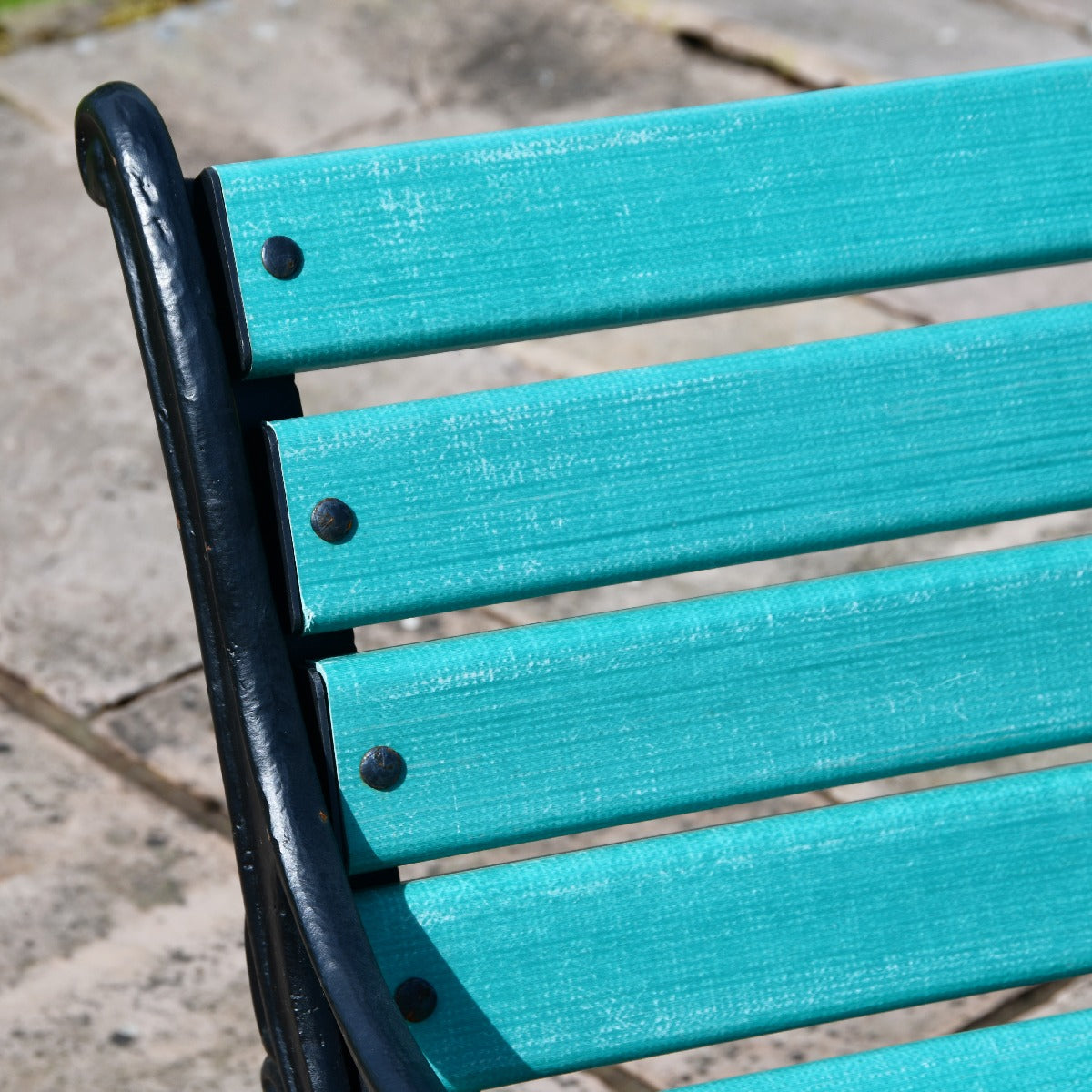 Cast Iron and Green Slat 3 Seater Park Bench