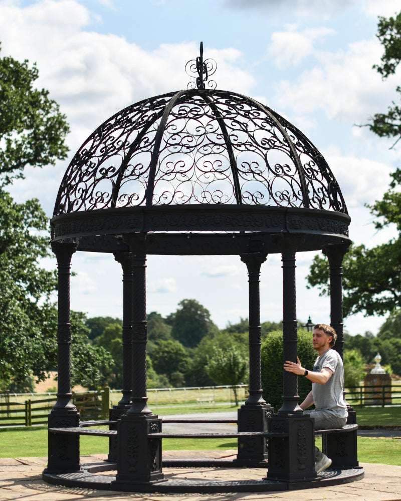Life size scale of 'Caversham' Elegant Black Gazebo