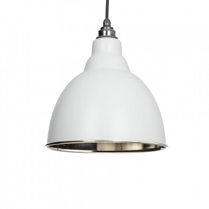 Light Grey Bowl-Shaped Hanging Pendant Light