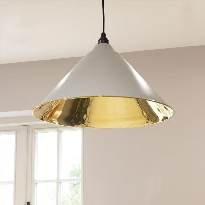 Light Matte Grey Conical Interior Pendant Hanging Light
