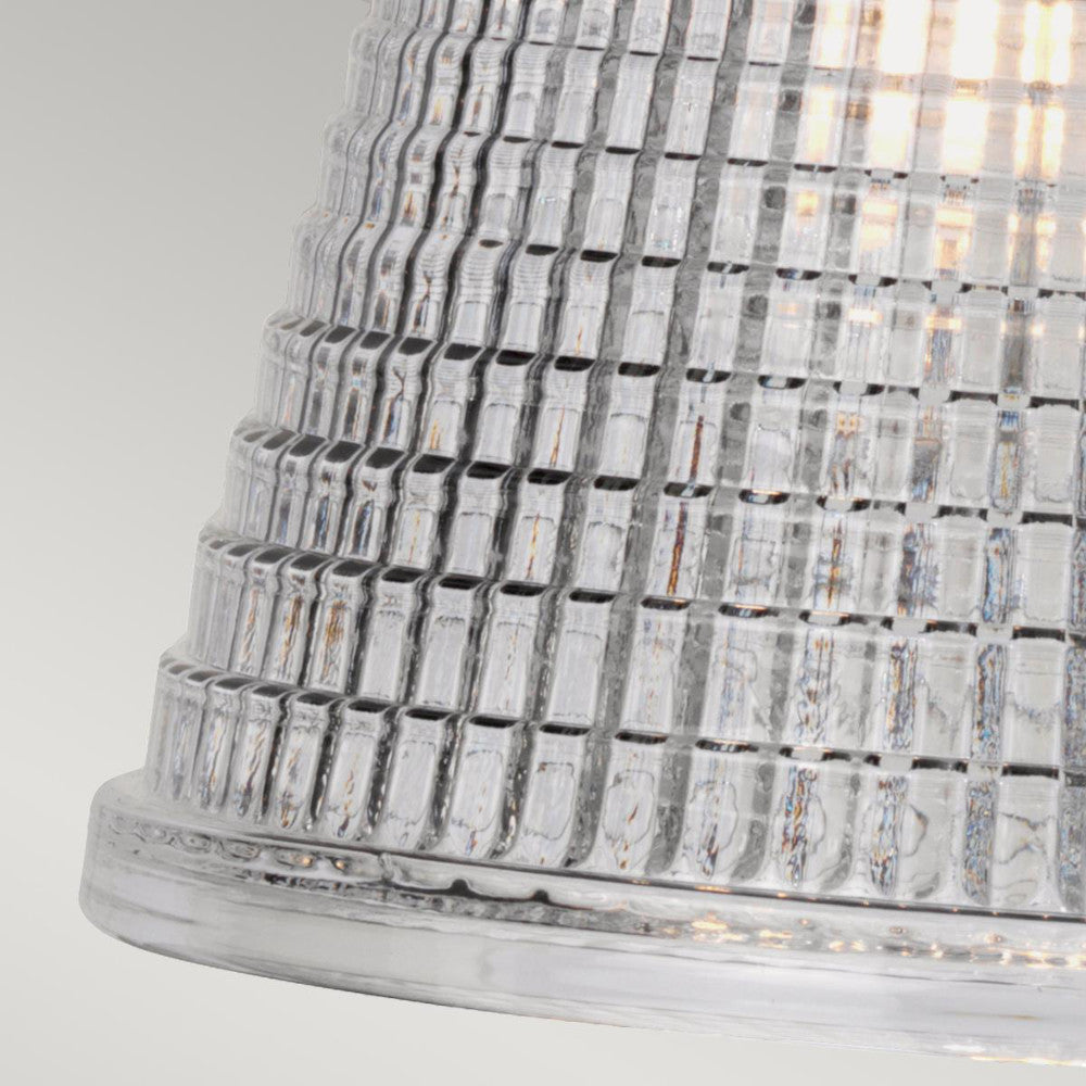 Close up of the cone glass shade