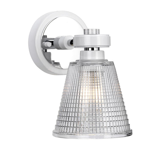 'Lisle' White And Polished Chrome Cone Wall Light