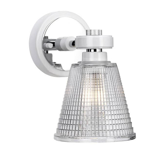 'Lisle' White And Polished Chrome Cone Wall Light - thumbnail