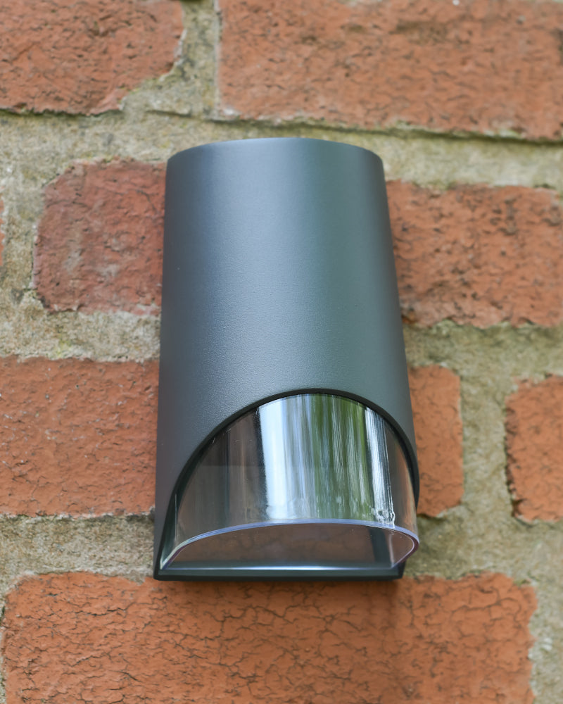 Head on view of the flush fit wall light