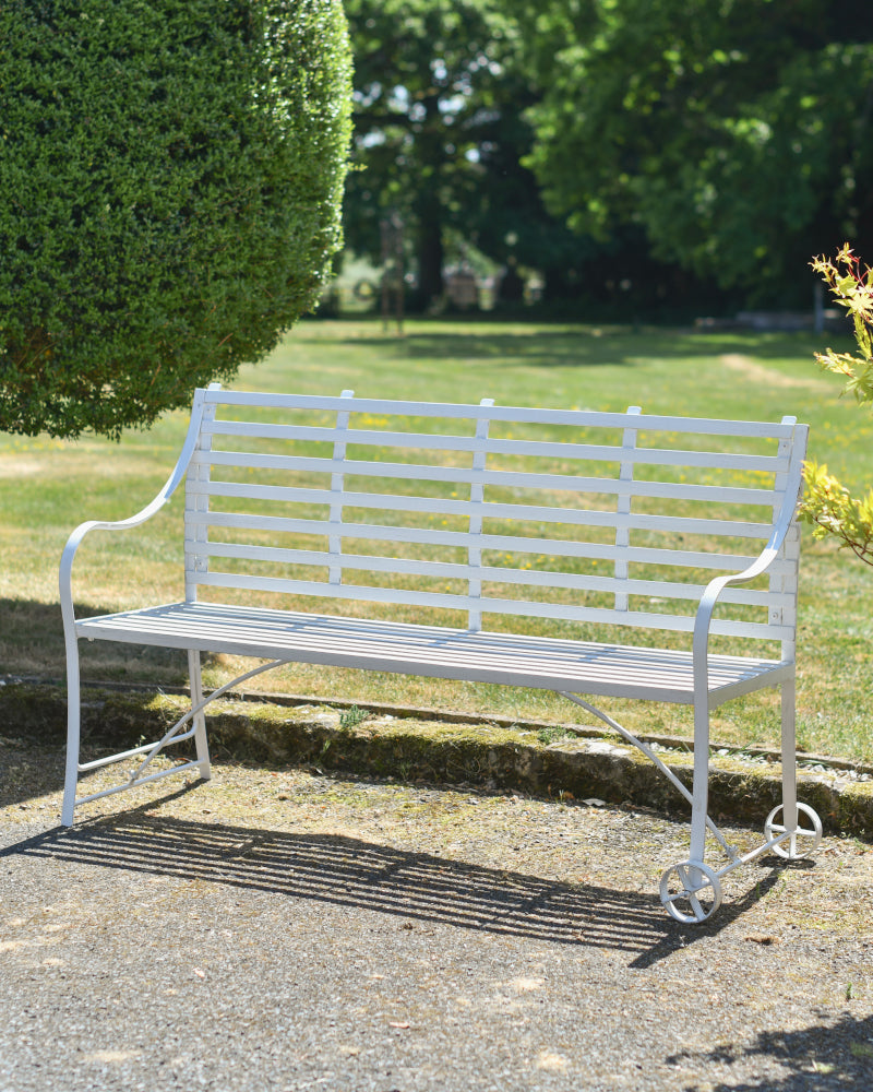 'Lowbridge' White Three Seater Bench
