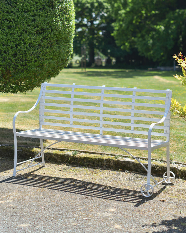 'Lowbridge' White Three Seater Bench