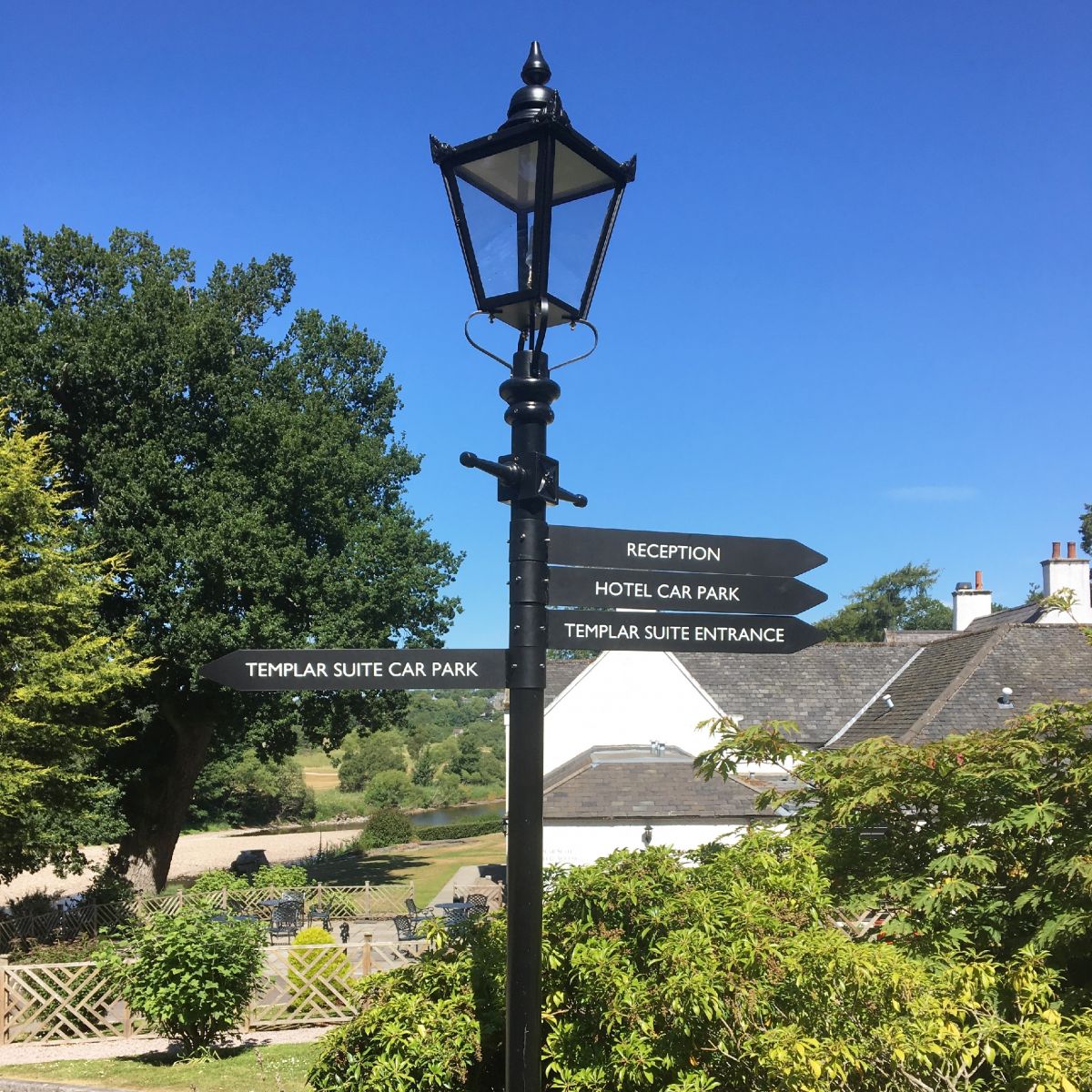 The finger post on a lamp post